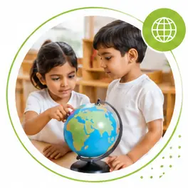 Children exploring creative activities together