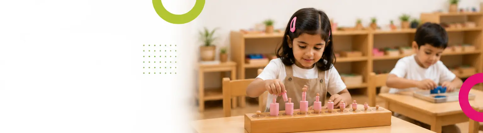 Prepared Montessori classroom arranged for purposeful independent learning