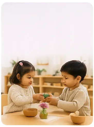 Children engaged in a calm after school learning activity